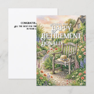 Retirement Card with Cottage Garden Illustration