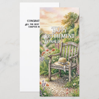 Retirement Card with Cottage Garden Illustration