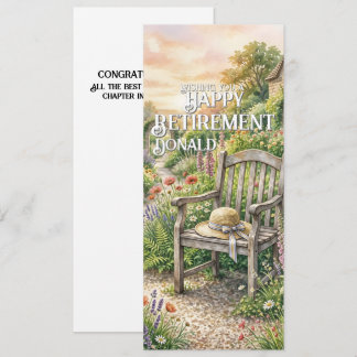 Retirement Card with Cottage Garden Illustration