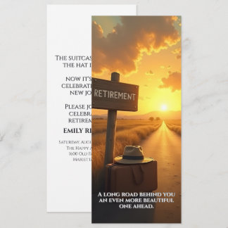 Retirement Card with Sunset Road and Quote Design