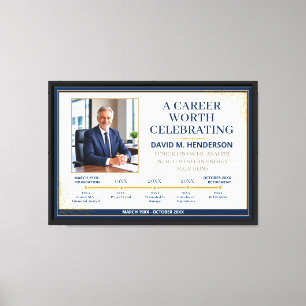 Retirement Career Timeline Photo Canvas Sign