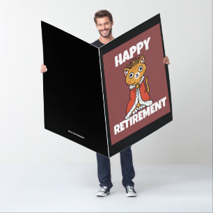 RETIREMENT CAT BIG BIGGEST HUGE GREETING CARD