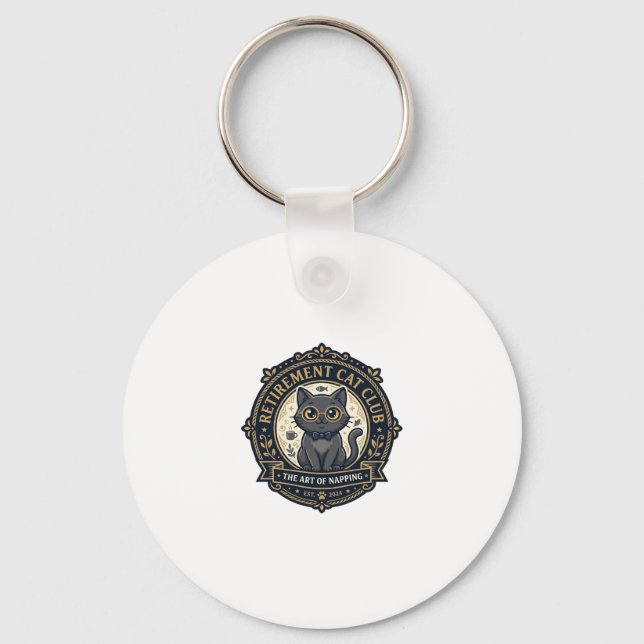 Retirement Cat Cat Dad Gift Idea - Retirement Cat  Keychain (Front)