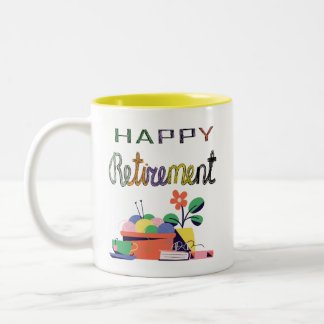 Retirement Celebration Design Two-Tone Coffee Mug