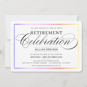 RETIREMENT CELEBRATION DINNER modern rainbow color Invitation