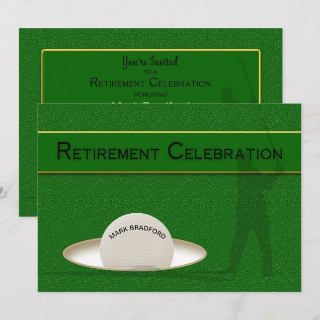 Retirement Celebration for Golfer - Golf Ball Invitation (Front/Back)