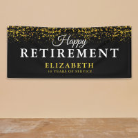 Retirement Celebration Party Gold Glitter