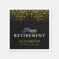 Retirement Celebration Party Gold Glitter