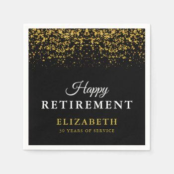 Retirement Celebration Party Gold Glitter Napkins by daisylin712 at Zazzle