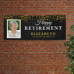 Retirement Celebration Party Gold Glitter Photo Banner