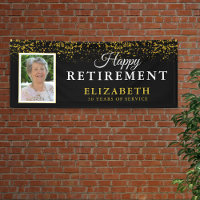 Retirement Celebration Party Gold Glitter Photo