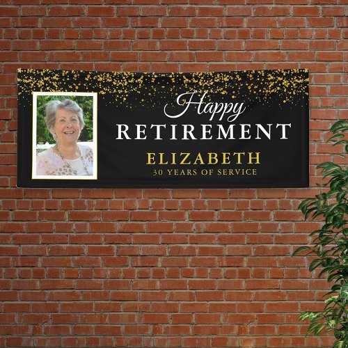 Retirement Celebration Party Gold Glitter Photo