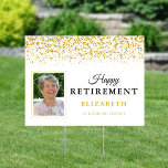 Retirement Celebration Party Gold Photo Yard Sign