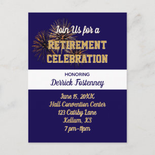 Retirement Celebration Party Invite Postcard
