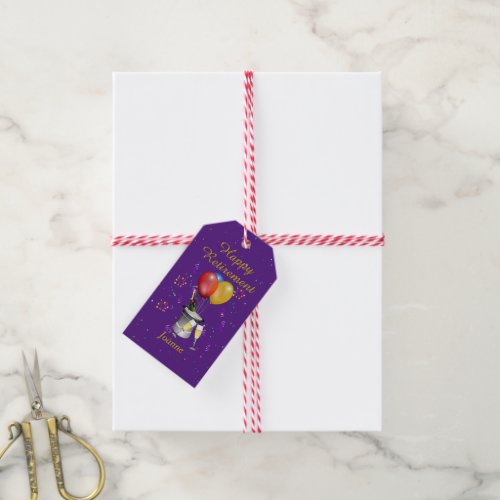  Retirement Celebration Purple Gift Tags