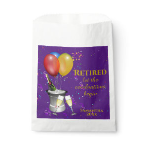 Retirement Celebration Purple Paper Favor Bag