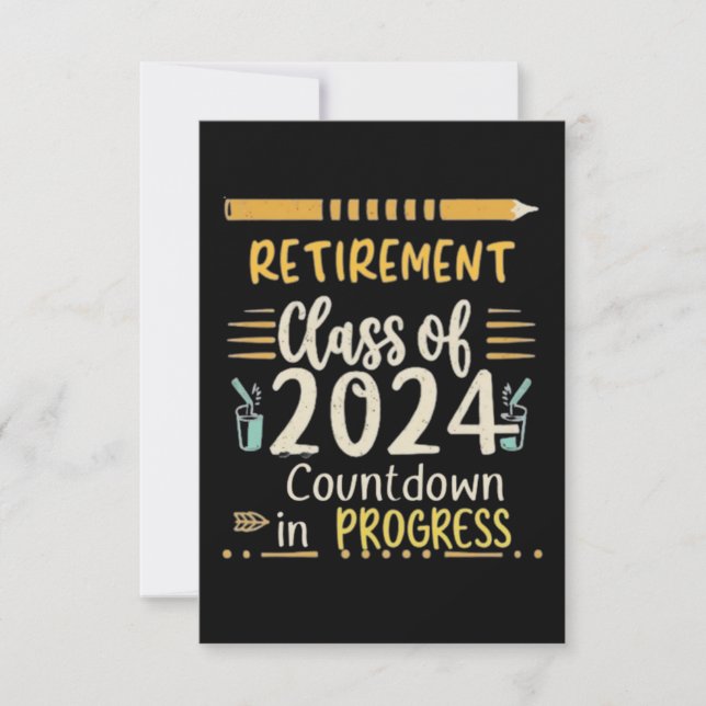 retirement class of 2024 countdown in progress invitation (Front)