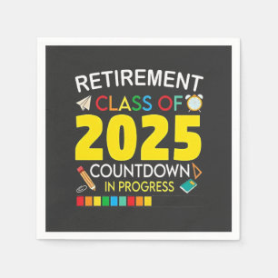 Retirement Class of 2025 Countdown in Process Napkins