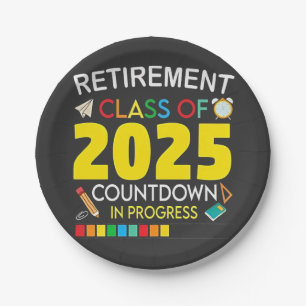 Retirement Class of 2025 Countdown in Process Paper Plates