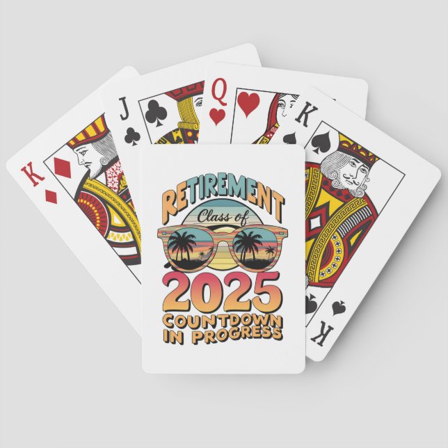 Retirement Class Of 2025 Countdown In Progress  Poker Cards (Back)