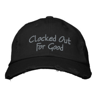 Retirement - Clocked Out For Good funny Embroidered Baseball Cap