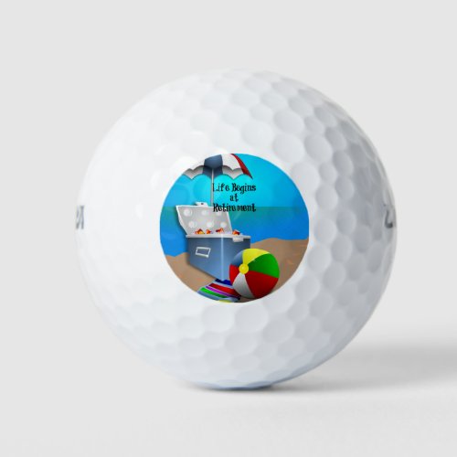 Retirement _ Colorful Beach Theme Golf Balls