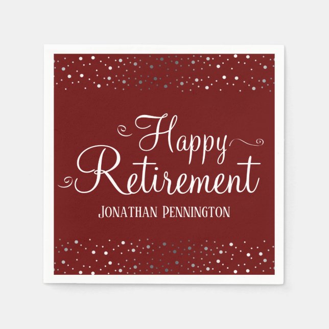 Retirement Confetti Napkins (Front)
