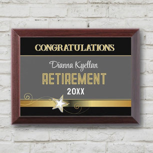 Retirement congrats!  Customized, Classy Award Plaque
