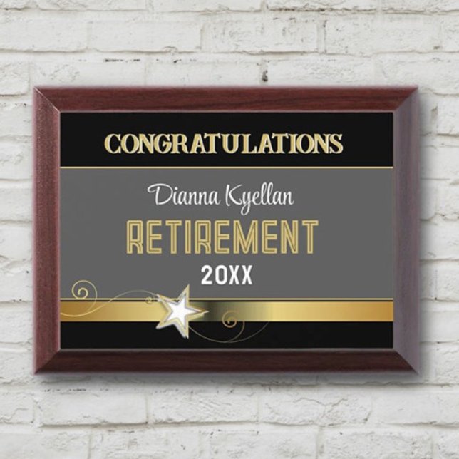 Retirement congrats!  Customized, Classy Award Plaque (Creator Uploaded)