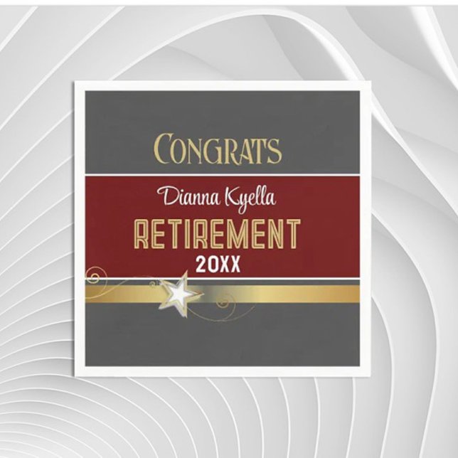 Retirement congrats!  Customized, Classy Napkins (Creator Uploaded)
