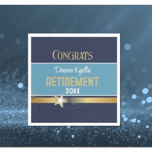 Retirement congrats  Customized Classy Napkins