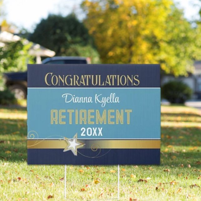 Retirement congrats!  Customized, Cute Yard Sign (Creator Uploaded)