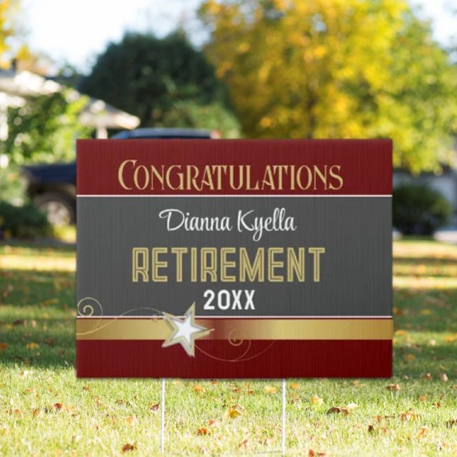 Retirement congrats!  Customized, Cute Yard Sign (Creator Uploaded)