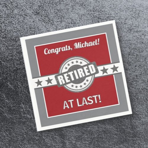 Retirement Congrats! personalized party