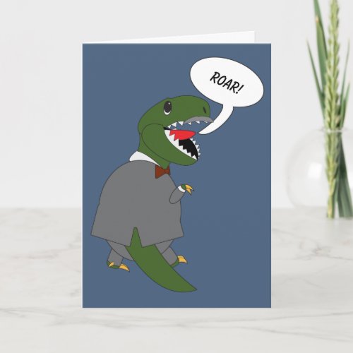 Retirement Congrats Roar Dinosaur Personalize Card