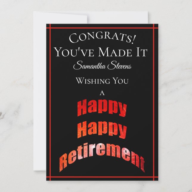 Retirement Congrats You've Made It Any Name - Card (Front)