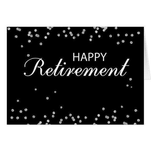Retirement Congratulations Black with Silver Spark (Front Horizontal)