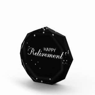 Retirement Congratulations Black with Silver Spark Acrylic Award