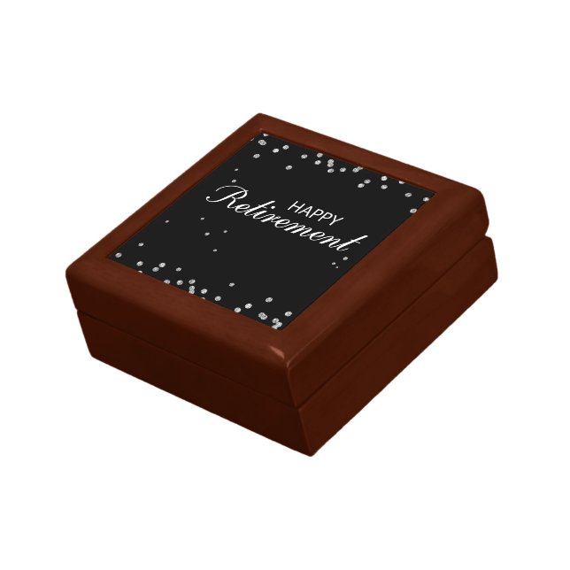 Retirement Congratulations Black with Silver Spark Gift Box (Side)