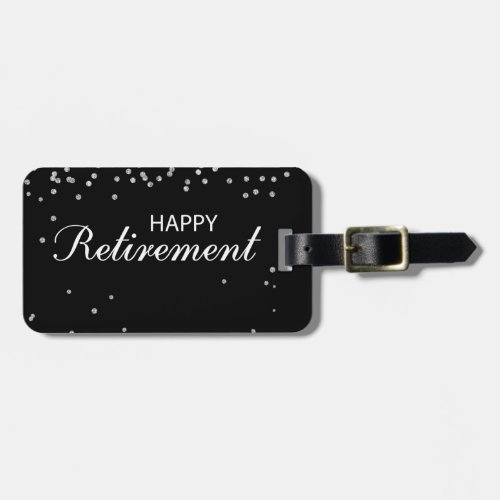 Retirement Congratulations Black with Silver Spark Luggage Tag