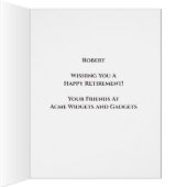 Retirement Congratulations Blue Art Deco (Inside (Right))