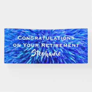 Retirement Congratulations Blue Floral Closeup Banner