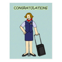 Retirement Congratulations Cabin Crew Postcard