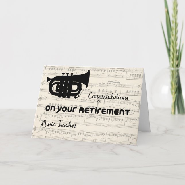 Retirement Congratulations Card for Music Teacher (Front)