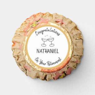 Retirement Congratulations Champagne Glasses Party Reese's Peanut Butter Cups