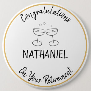 Retirement Congratulations Custom Name Keepsake Button