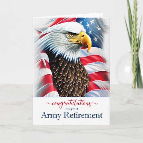 Retirement Congratulations Eagle and American Flag