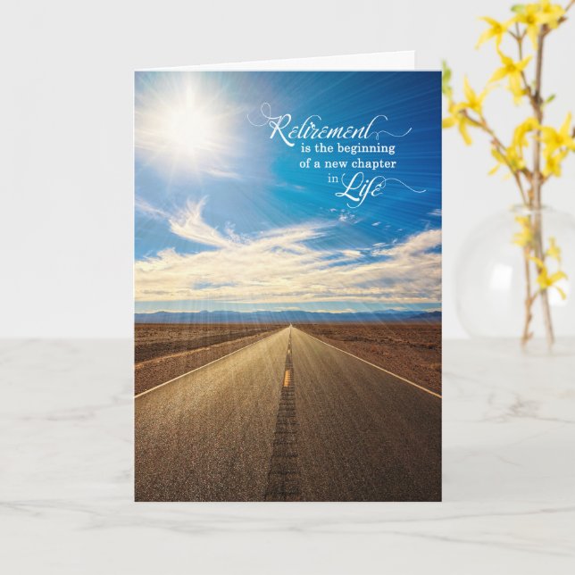 Retirement Congratulations Endless Road Card (Yellow Flower)