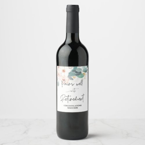 Retirement Congratulations Gift CoWorker  Parents Wine Label