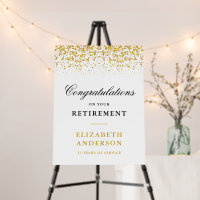 Retirement Congratulations Gold Glitter White